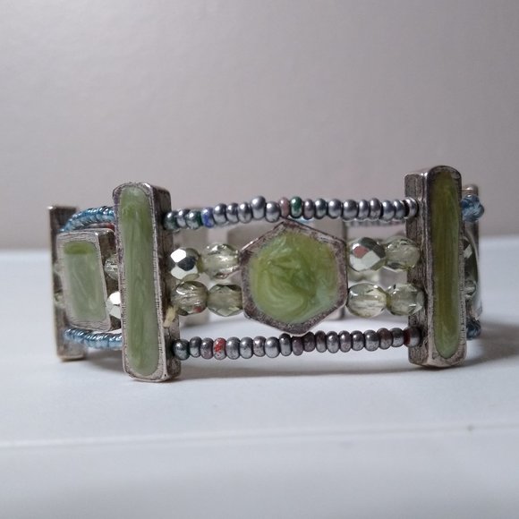 Vintage Metal Stretch Bracelet - Picture 1 of 12